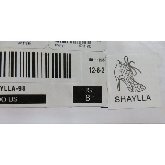 Aldo Shaylla Classic Black Vegan Suede Peep Toe Caged Back Zip Pumps sz 8 - Picture 9 of 13